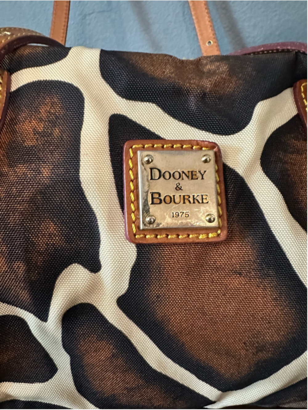 Women's Dooney & Bourke Giraffe Print Satchel Bag, One Size, Brown/Beige - Picture 2 of 11
